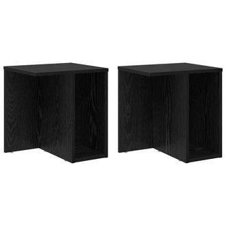 vidaXL Mesa Auxiliar 2 Pcs Roble Negro 37 X 32 X 40 Cm Vidaxl