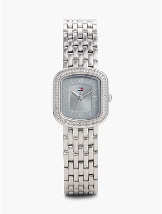 Tommy Hilfiger Womens 22MM Crystal Accent Dress Watch - Silver