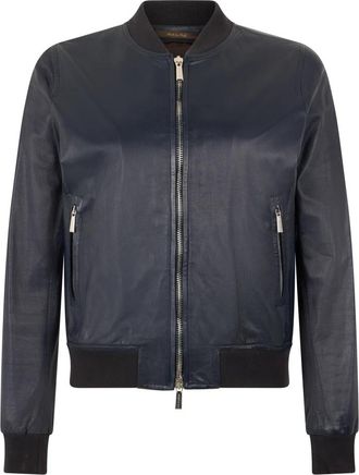 Moorer Leren Jas - Dames - Bomber jackets - Blauw - L - Leer - Jassen