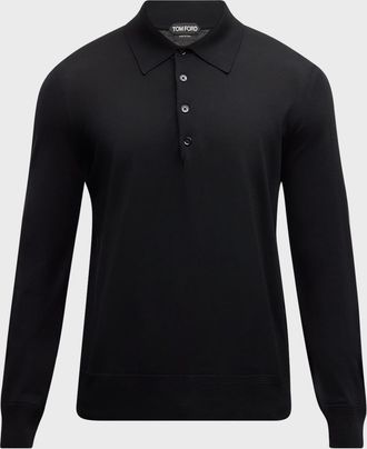 Tom Ford Men & apos;s Fine-Gauge Wool Polo Sweater