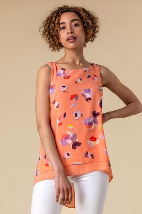 Roman Abstract Floral Print Vest Top