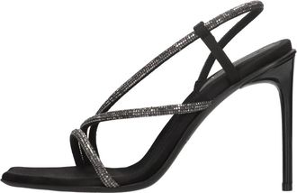 Max Mara Satijn en Strass Sandalen - Dames - Sandalen met hakken - Zwart - 35 EU - Satijn - Schoenen