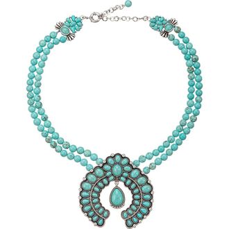 Eye Candy Los Angeles Blossom Teal Statement Necklace at Nordstrom Rack