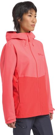 Jack Wolfskin Funktionsjacke JACK WOLFSKIN WEILTAL 2L JKT W, Damen, Gr. XXL, orange (sunset coral), Obermaterial: 100% Polyester, hoch geschlossener Ausschnitt, Jac