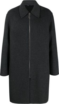 Fendi zip-up cashmere coat - men - Cashmere/Viscose - 48 - Grey