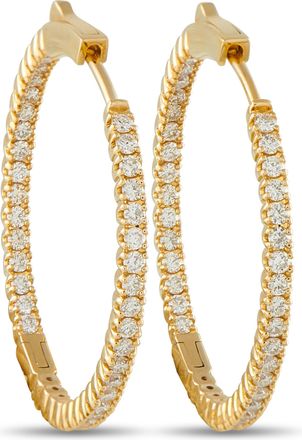 Luxury Bazaar 14K Yellow Gold 1.30ct Diamond Inside-Out Hoop Earrings MF22-111825