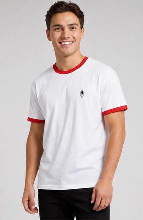 Dalix Mens Astronaut Jersey Ringer Tee in White Red at Nordstrom, Size Xx-Large