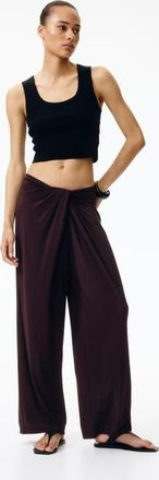 H&M Twist-detail Jersey Pants in Dark Brown at Nordstrom, Size X-Large