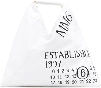 Maison Margiela Borsa tote con motivo numeri - Bianco
