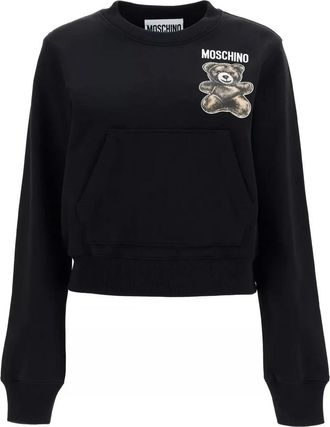 Moschino Sweatshirts, female, Black, Size: XS Casual Cotton T-Shirt