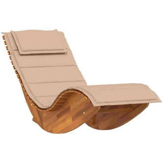 vidaXL Vidaxl - Lettino a Dondolo con Cuscino in Legno Massello di Acacia