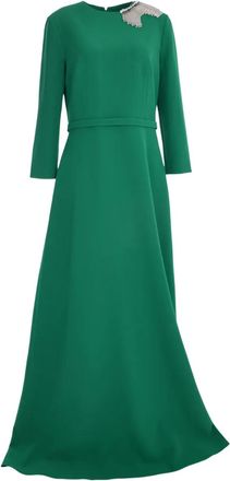 SAFiYAA Abito svasato a maniche lunghe - Verde