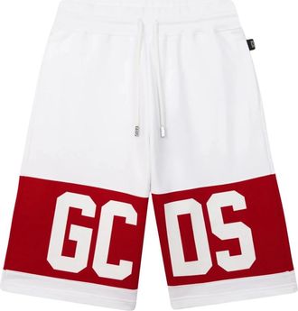 GCDS Band Logo Sweatshorts - Heren - Korte Broeken - Wit - S - Katoen - Korte Broeken