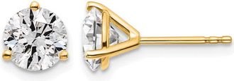 Diamond2Deal 14k Yellow Gold 1 3/8 ct Round Lab Grown Diamond Stud Earrings VS Clarity, D-E Color
