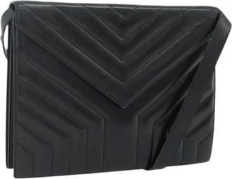 Saint Laurent Pre-owned Cross Body Bags, female, Black, Size: ONE SIZE Pre-owned Leather Shoulder Bag
