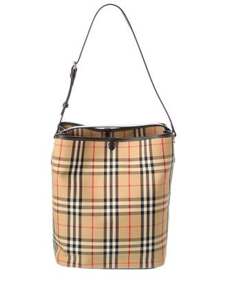 Burberry Check Canvas & Leather Tote