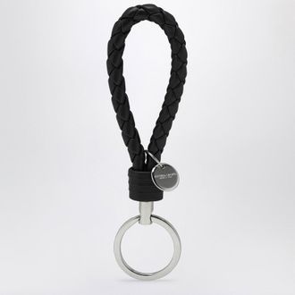 Bottega Veneta Black Intrecciato keychain