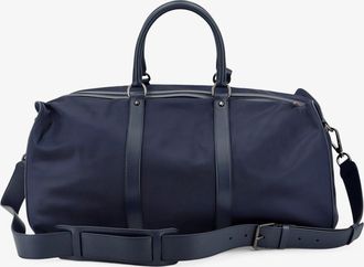 Kiton Mens Nylon Travel Bag With Leather Inserts Blue Luggage & Holdalls