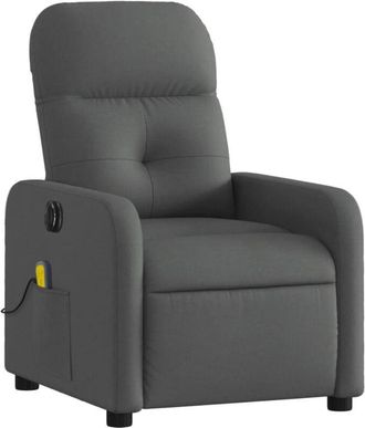 vidaXL Vidaxl - Sill&oacute;n Reclinable De Masaje El&eacute;ctrico Tela Gris Oscuro