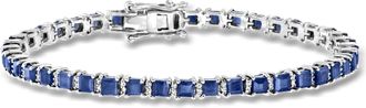 Ross-Simons Sapphire and. Diamond Tennis Bracelet in Sterling Silver