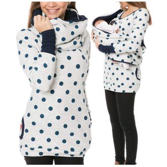 Generic Jumper Womens Top Breastfeeding Sweater Shirts Pregnant Maternity Hood Maternity Blouse Knitted Dresses for Women Winter, White, L