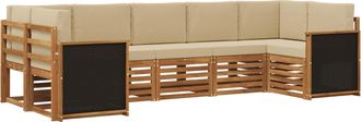 vidaXL Conjunto De Sof&aacute;s De Exterior 6 Uds. Natural Vidaxl
