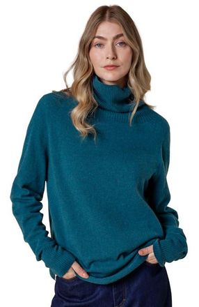 Celtic & Co. British Geelong Slouch Turtle Neck in Teal at Nordstrom, Size X-Large