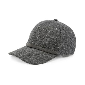 Brunello Cucinelli Accessoires, Dames, Grijs, M, Tweed, Monili Chain Cap