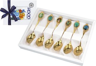 OEM Cucharas Doradas Carmani, Van Gogh / Surtido De Pinturas (6 Piezas/juego)