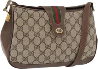 Gucci Pre-owned Vintage Shoulder Bag - Dames - Vintage Schoudertas - Beige - ONE Size - Leer - Vintage
