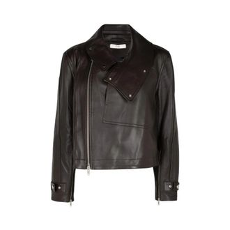 Co Chaqueta de Moto con Cuello Volador - Jackets - Mujer - Marr&oacute;n - S