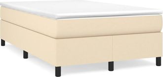 vidaXL Cama Box Spring Con Colch&oacute;n Tela Color Crema 120x190 Cm Vidaxl