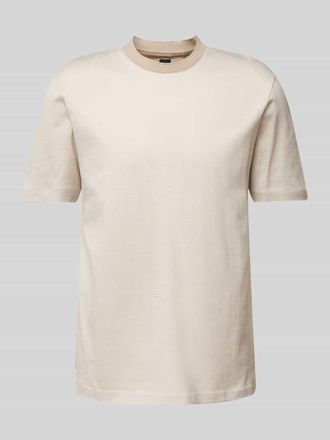 HUGO BOSS T-Shirt mit geripptem Rundhalsausschnitt Modell Thompson in Beige, Gr&ouml;&szlig;e XL
