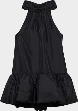 SIMKHAI Hope Taffeta Bow Tie Mini Dress