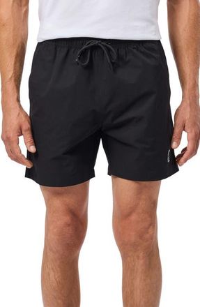 Psycho Bunny Palm View Hydrochromic Swim Trunks in Black at Nordstrom, Size X-Small