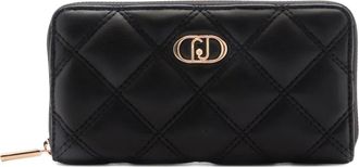 Liu Jo monogram-plaque quilted wallet - Black