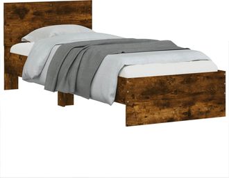 vidaXL Estructura De Cama Con Cabecero Roble Ahumado 80 X 200 Cm Vidaxl