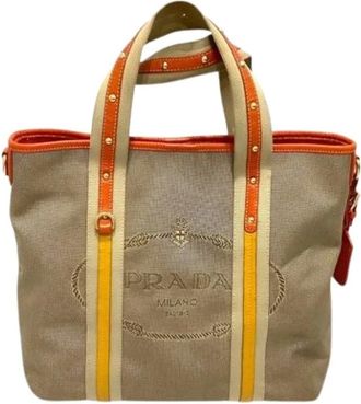 Prada Pre-owned Tote Bags, female, Multicolor, Size: ONE SIZE Pre-owned Vintage Tote Bag