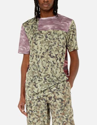 Diesel Mens Diesel Amtee-Meng-WT09 Mens Gym T Shirts Quick Dry Workout Camouflage Sports Tee - Size: 38