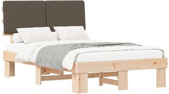 vidaXL Estructura De Cama Con Cabecera Tapizada Taup&eacute; 120 X 200 Cm Vidaxl