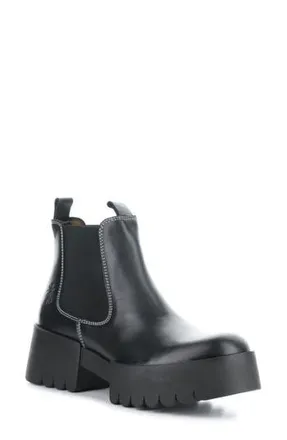 FLY London Exia Lug Sole Chelsea Boot in Black Rug at Nordstrom Rack, Size 6-6.5Us / 37Eu