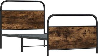 vidaXL Estructura de cama sin colchón 90x200 cm madera roble ahumado Vidaxl