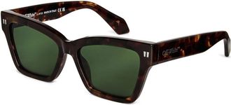 Off-white Mens Accessories Off White Cincinnati Square Full Rim Sunglasses in 6055 Havana - Brown - One Size