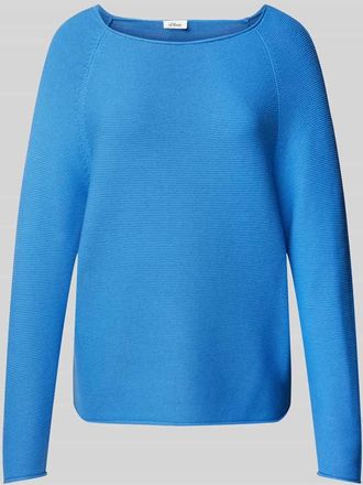 s.Oliver Red Label Regular Fit Strickpullover aus Baumwoll-Mix mit Raglan&auml;rmeln in Blau, Gr&ouml;&szlig;e 38