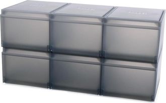 Joseph Joseph Caja de almacenamiento de zapatos ShoeCase 55014, set de 6 unidades apilables, organizador de calzado con ventana transparente, material resistente