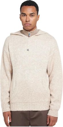 John Richmond Truien & Vesten, Heren, Roze, 2Xl, Wol, Gebreide hoodie trui