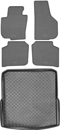 OEM Juego De Alfombrillas De Goma Para Coche Y Alfombrilla Para Maletero Skoda Superb Ii Kombi (2009-2015)