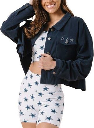 KADYLUXE Womens Navy Dallas Cowboys Baroness Rhinestone Full-Snap Shacket at Nordstrom, Size Xx-Large