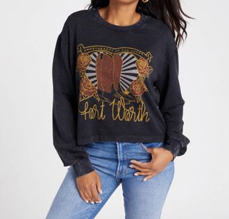 Bloomingdale's Fw Boots Sweatshirt In Black