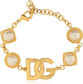 Dolce & Gabbana Armband met parels - Dames - Armbanden - Geel - ONE Size - Accessoires